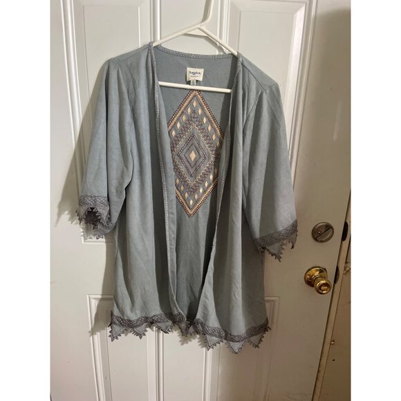 Hayden Los Angeles blue open front cardigan size Medium - Picture 1 of 6